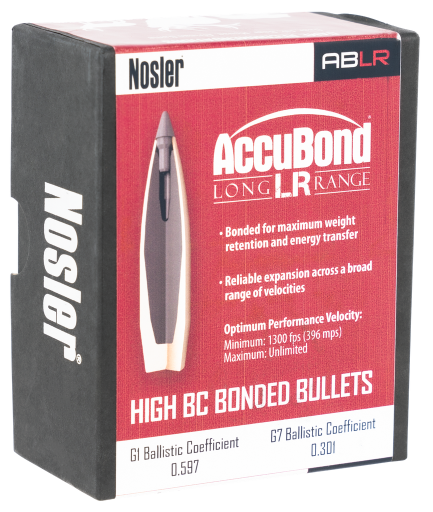 NOSLER 58456 ACCUBOND LONG RANGE 30 CALIBER 190 GRAIN SPITZER POINT 100 CNT