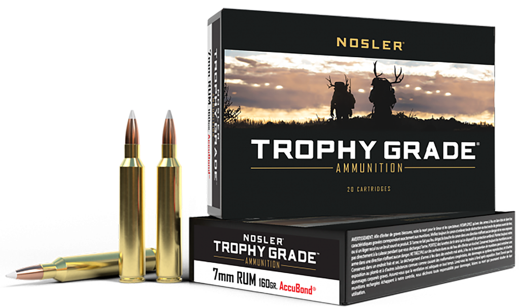 NOSLER 60048 TROPHY GRADE 7MM RUM 160 GRAIN ACCUBOND 20 RNDS