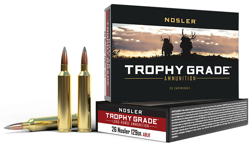 NOSLER 60110 TROPHY GRADE LONG-RANGE 26 NOSLER 129 GRAIN ABLR 20 RNDS