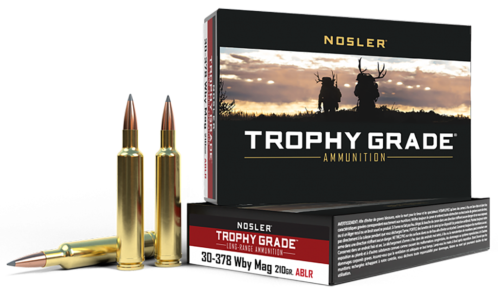 NOSLER 60133 TROPHY GRADE LONG-RANGE 30-378 WBY MAG 210 GRAIN 20 RNDS