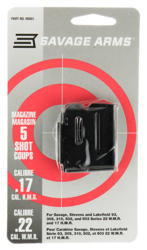 SAVAGE ARMS 90001 93 SERIES OEM 5 RND 17 HMR / 22 WMR BLUED STEEL MAG