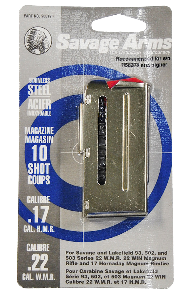 SAVAGE ARMS 90019 93 SERIES 10RD 17 HMR/22 WMR STAINLESS STEEL
