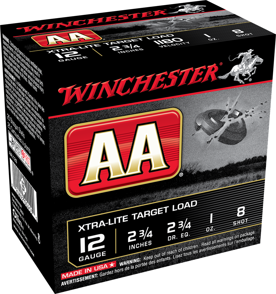 WINCHESTER AAL128 AA XTRA-LITE 12 GAUGE 2-3/4" 1 OZ 8 SHOT 25 RNDS