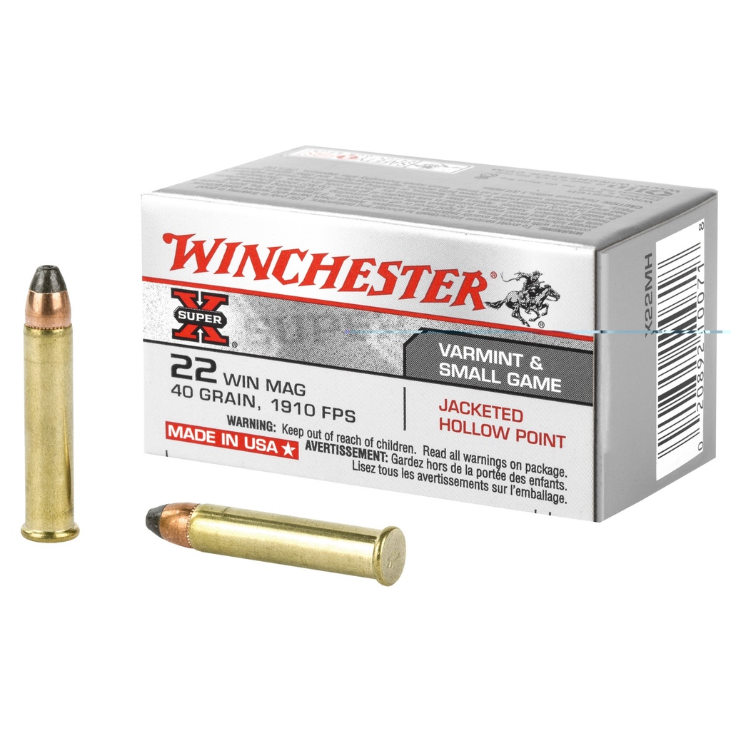 WINCHESTER X22MH SUPER-X 22 WMR 40 GRAIN JHP 50 RNDS