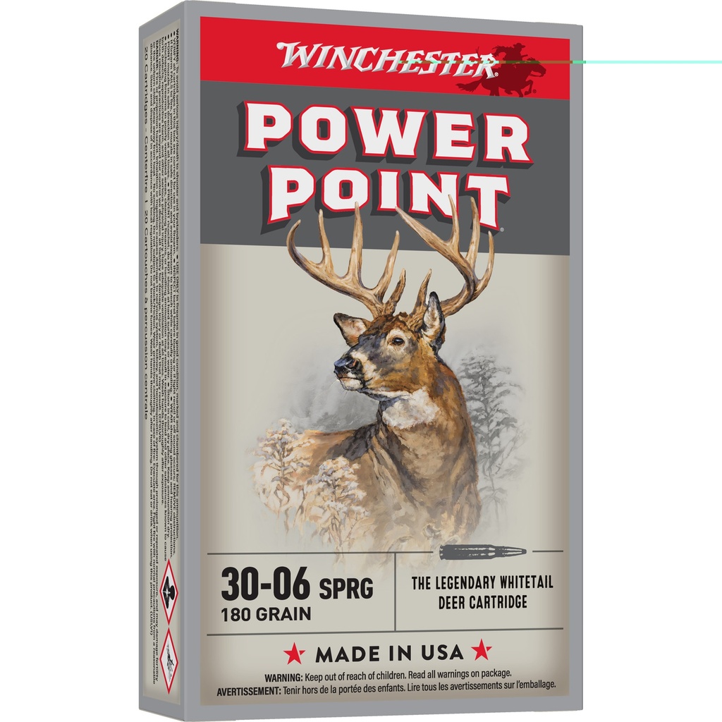WINCHESTER X30064 SUPER-X 30-06 SPRG 180 GRAIN POWER-POINT 20 RNDS