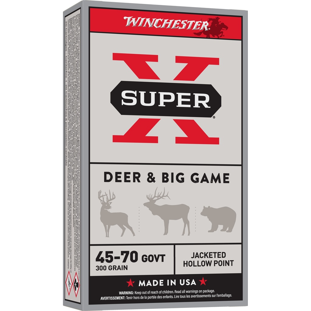 WINCHESTER X4570H SUPER-X 45-70 GOV'T 300 GRAIN JHP 20 RNDS 