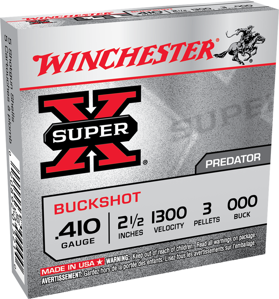 WINCHESTER XB41000 SUPER-X 410 GAUGE 2.50" 3 PELLETS 000 BUCK SHOT 5 RNDS