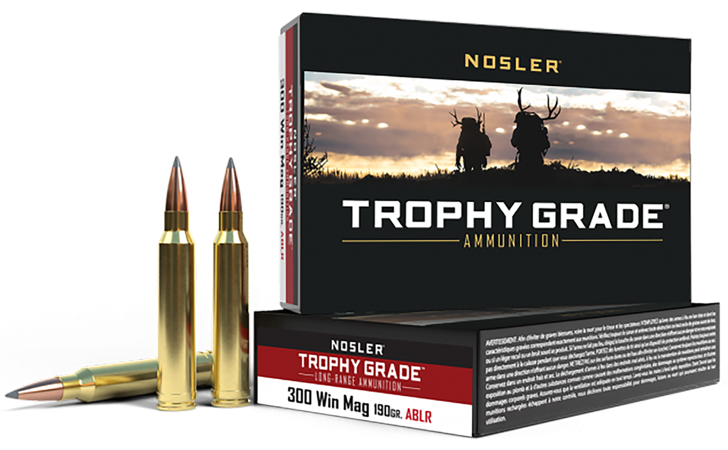 NOSLER 60126 TROPHY GRADE LONG-RANGE 300 WIN MAG 190 GRAIN ABLR 20 RNDS