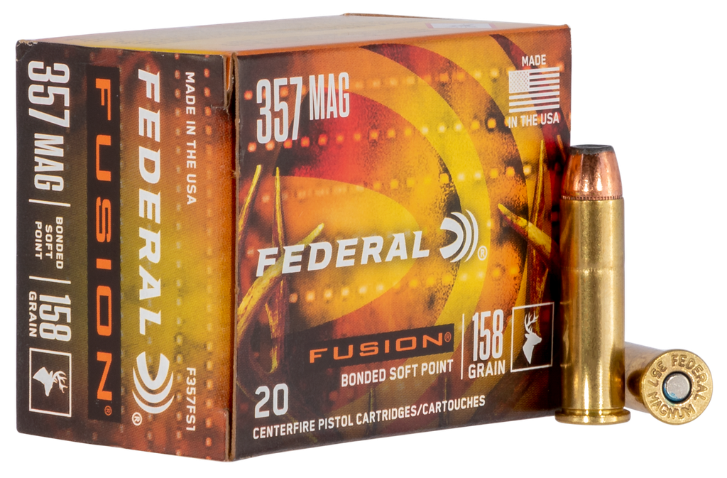 FEDERAL F357FS1 FUSION HANDGUN 357 MAG 158 GRAIN FUSION SOFT POINT 20 RNDS