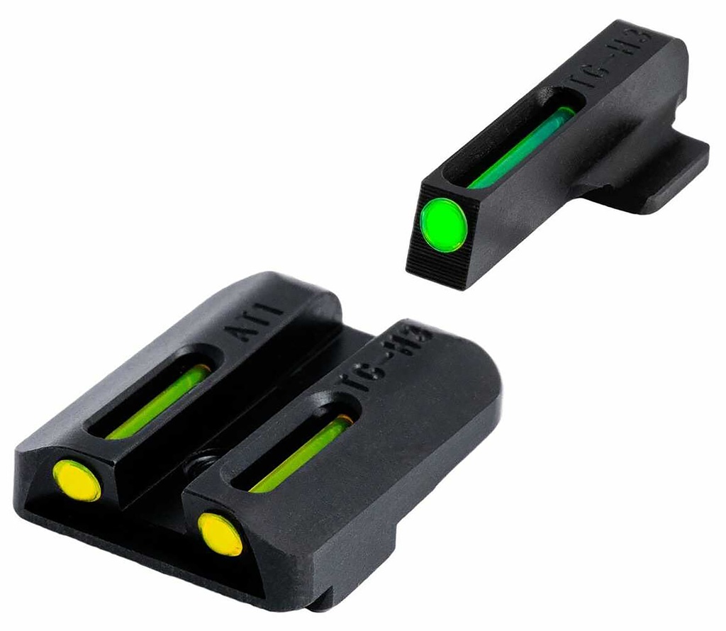 TRUGLO TGTG131ST1Y TFO GREEN TRITIUM FIBER OPTIC SIGHT #8 FRONT #8 REAR