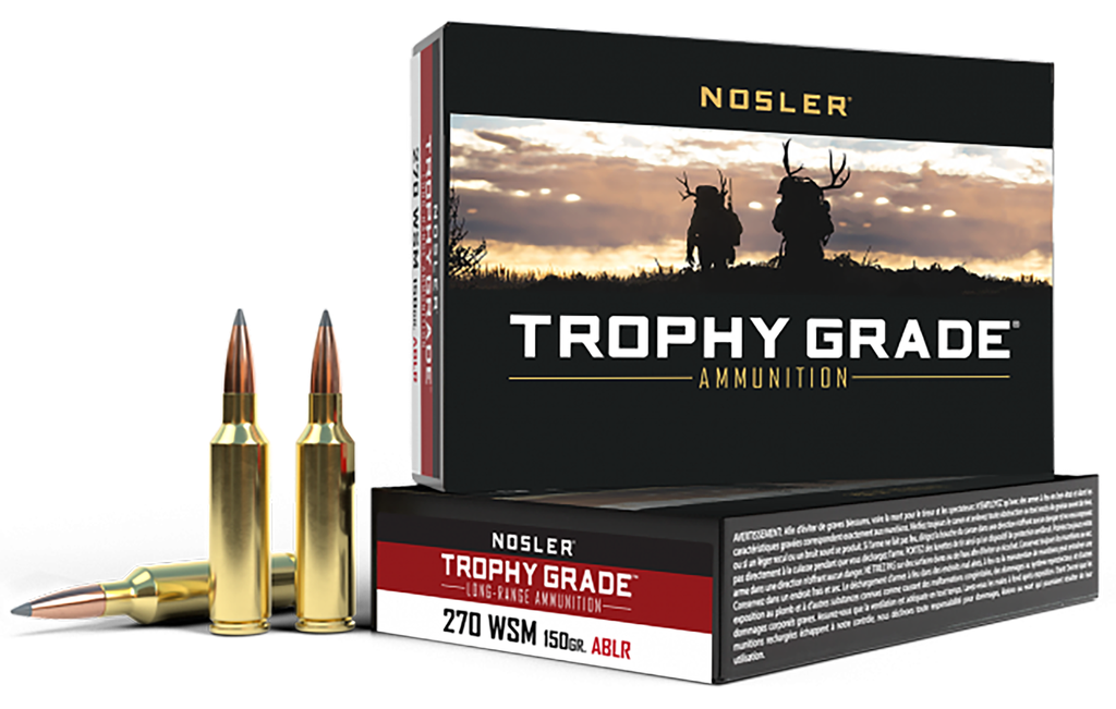 NOSLER 60114 TROPHY GRADE LONG-RANGE 270 WSM 150 GRAIN ABLR 20 RNDS