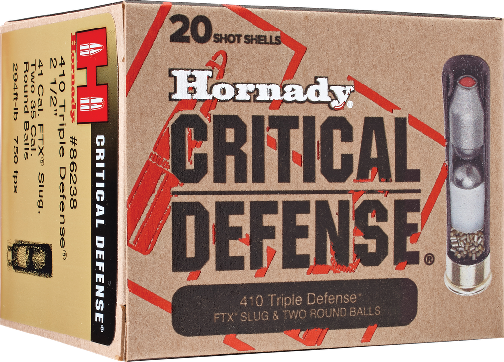 HORNADY 86238 410 CAL CRITICAL DEFENSE 2-1/2" TRIPLE DEFENSE 20 RNDS