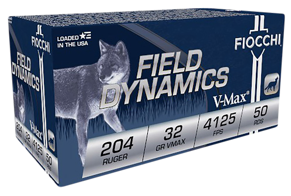 FIOCCHI FIELD DYNAMICS, FIO 204HVA    204 RUGER      32GR VMAX 50 RNDS