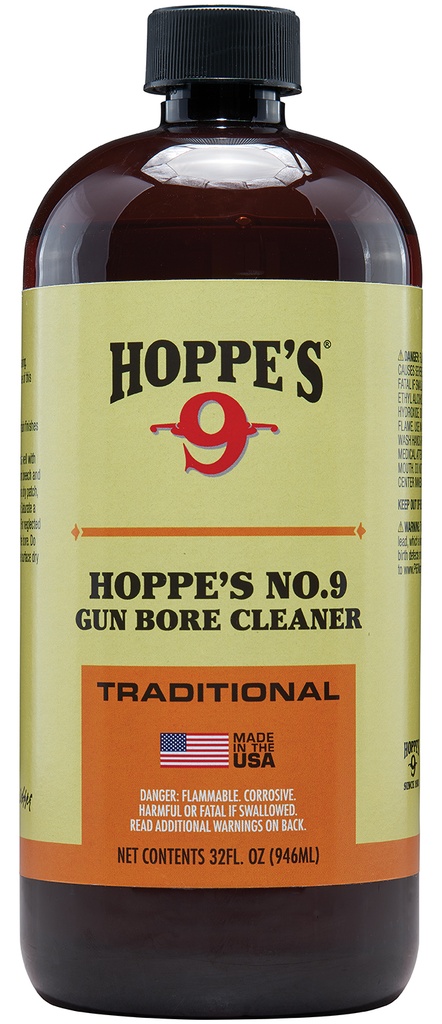 HOPPE'S 932 NO. 9 BORE CLEANER REMOVES CARBON POWDER & LEAD FOULING