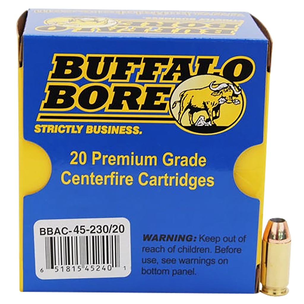 BUFFALO BORE 45 ACP +P 230GR JHP 45/230