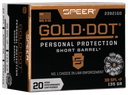 SPEER 23921GD GOLD DOT PERSONAL PROTECTION SHORT BARREL 38SPECIAL+P 135GR HOLLOW POINT 20 PER BOX