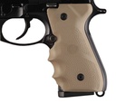 HOGUE 92003 RUBBER GRIP  FLAT DARK EARTH WITH FINGER GROOVES FOR BERETTA 92, 96