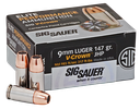 SIG SAUER E9MMA350 ELITE PERFORMANCE 9MM LUGER 147GR V-CROWN JACKETED HOLLOW POINT 50 PER BOX