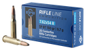 PPU PP76254S METRIC RIFLE 7.62X54MMR 150 GRAIN SOFT POINT BT 20 RNDS