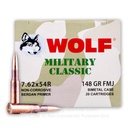 WOLF DZMC76254R148 MILITARY CLASSIC 7.62X54R 148 GR FMJ 20 RNDS