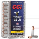 CCI 0050 STINGER 22 LR 32 GRAIN COPPER PLATED HOLLOW POINT 50 PER BOX