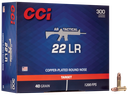 CCI 956 AR TACTICAL 22 LR 40GR COPPER PLATED ROUND NOSE 300 PER BOX